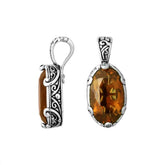 Handcrafted 925 Silver Oval Pendant With Citrine Quartz For Women